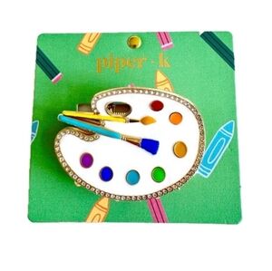 🎨🔹️ Piper K 🔹️ Painter's Palette with Paintbrushes Hair Claw Clip